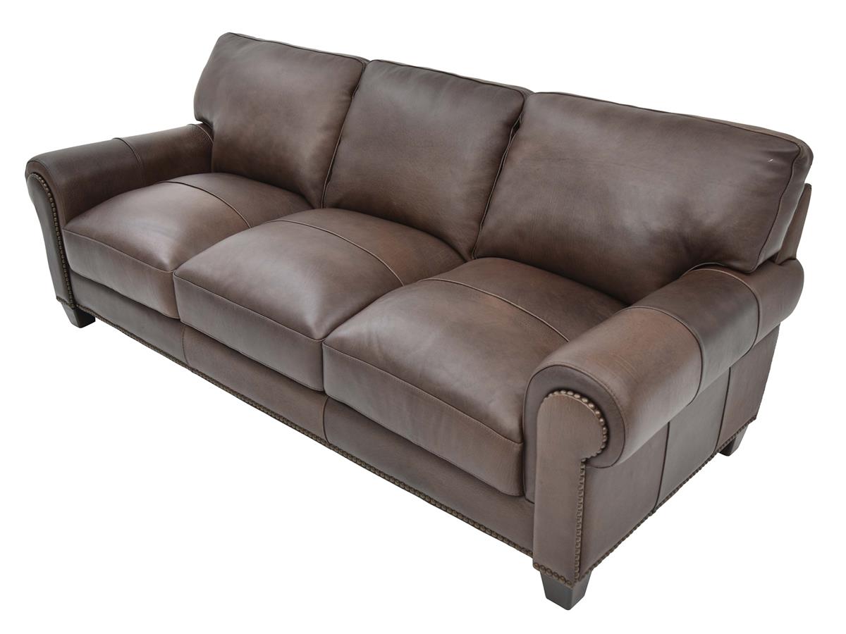 Madison Top-Grain Leather Sofa, Chocolate Brown